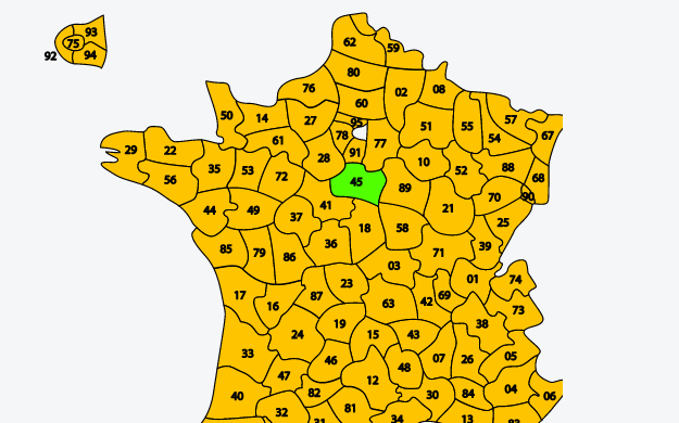 Carte cliquable des départements de France pour Joomla